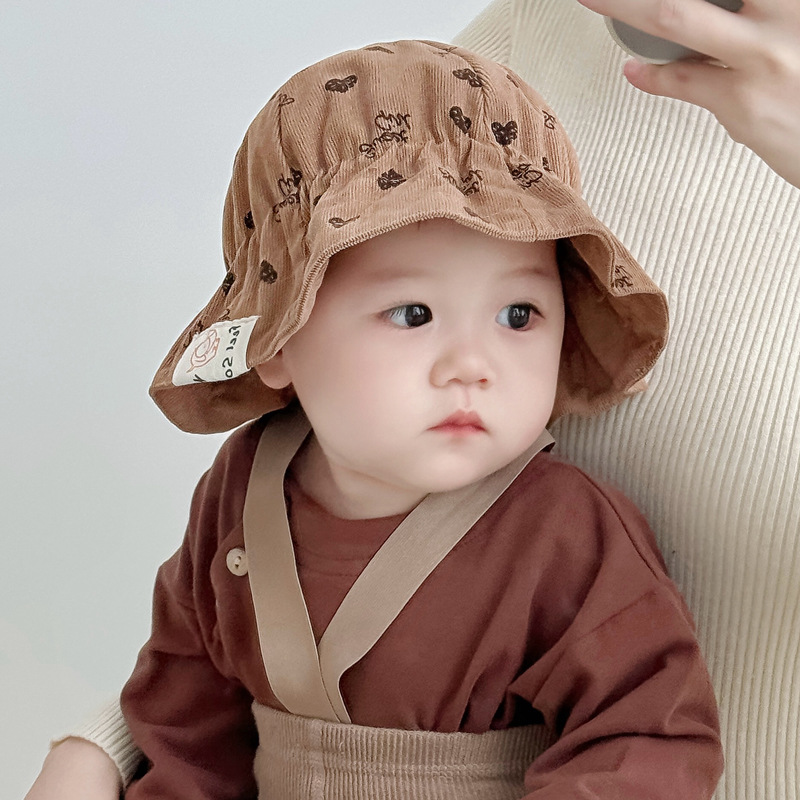 Sombreros para bebés primavera y otoño para bebés hembra y mujer super lindo sombrero de pescador coreano para niños pequeños de mes caliente princesa sombrero de cuenca