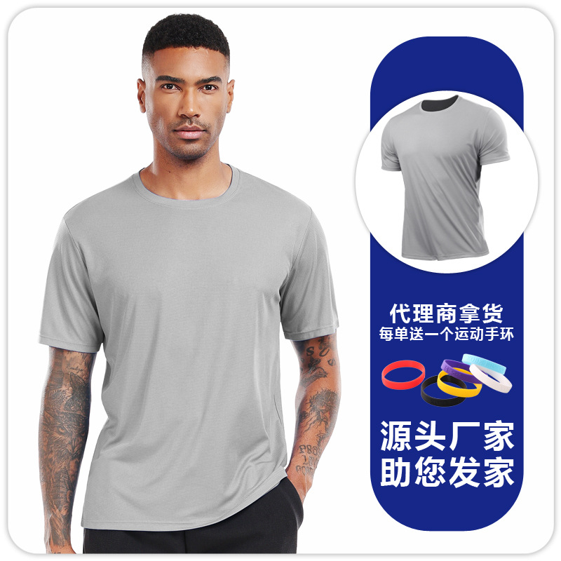 Hombres correr maratón camiseta de mangas cortas secado rápido transpirable blusa cuadrada ligera suelta ropa de yoga fitness