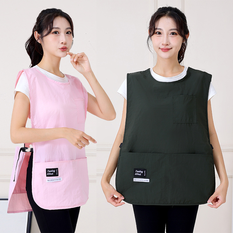 Delantal un lote impermeable a prueba de agua sucia alta ropa de trabajo de cocina coreana chaleco logotipo al por mayor en stock