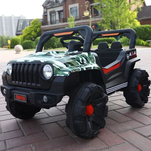 Camouflage green-12V dual-drive-early education-remote swing