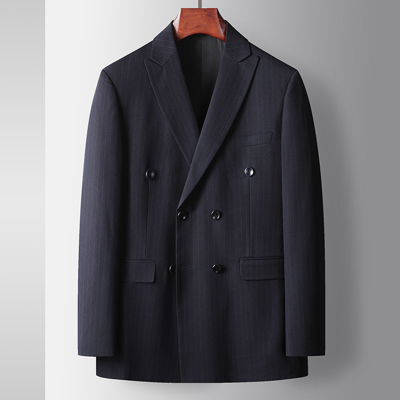 Men's suit 2025 new youth double-breasted light luxury business…