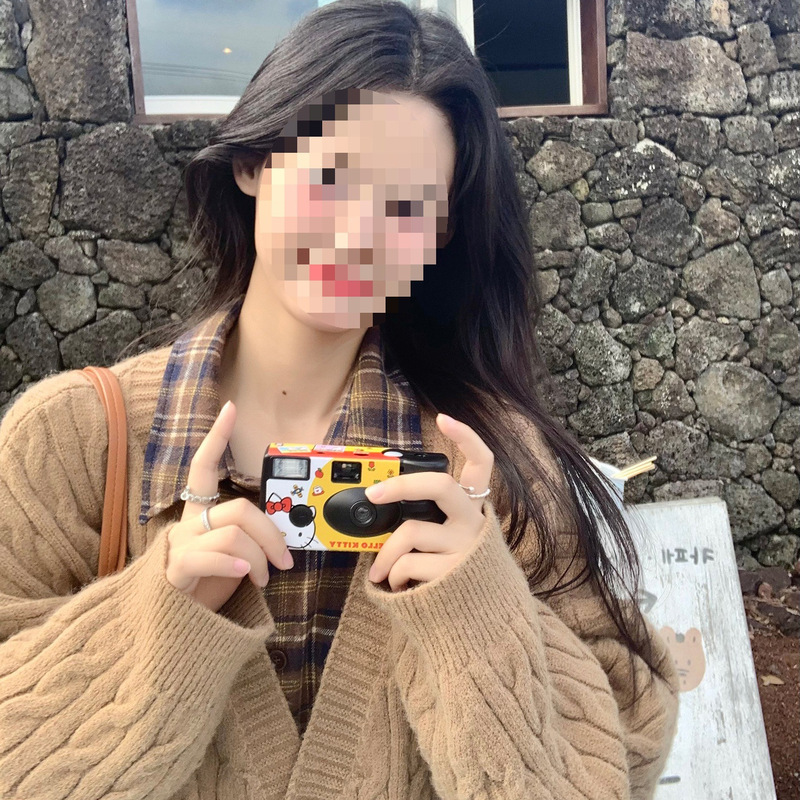小仙倪子咖色针织衫外套女秋季中长款美拉德毛织长袖学院慵懒上衣|undefined