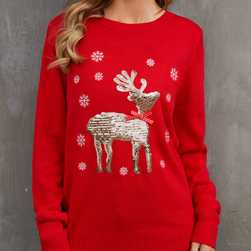 2024 popular UglySweater festival de navidad ChristmasSweater cuello redondo prendas de punto femenino