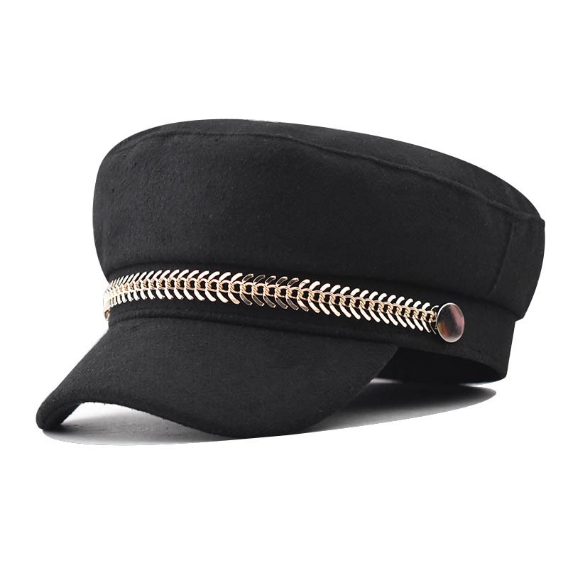 Femmes Style Simple Couleur Unie Avant-toit Plat Chapeau Militaire display picture 1