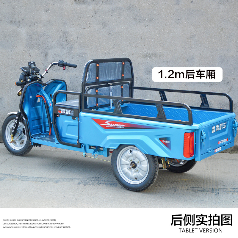 Triciclo eléctrico agrícola de carga Wang 72V hogar de alta potencia expresa de cabina de entrega de personas mayores