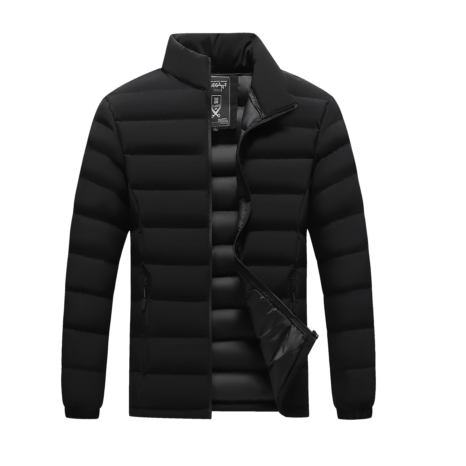 Chaqueta acolchada de algodón para hombre de otoño e invierno Chaqueta acolchada de la marca de moda 2024 nuevo estilo Chaqueta acolchada de algodón Cuello alto Chaqueta acolchada de gran tamaño al por mayor