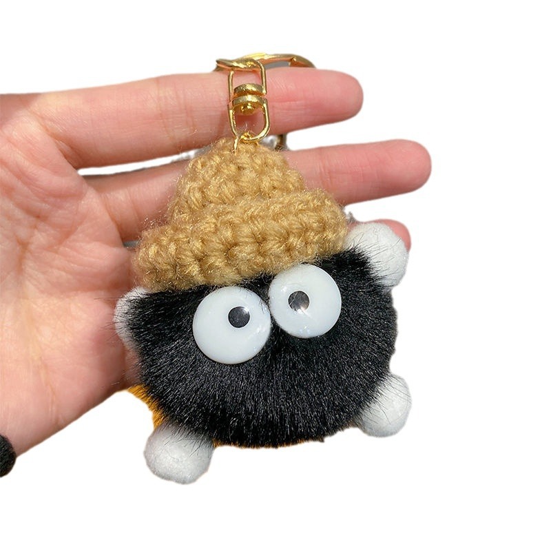 Pequeño colgante de peluche de bola de carbón 24 años pequeño libro rojo nuevo bolso de dibujos animados colgante de peluche