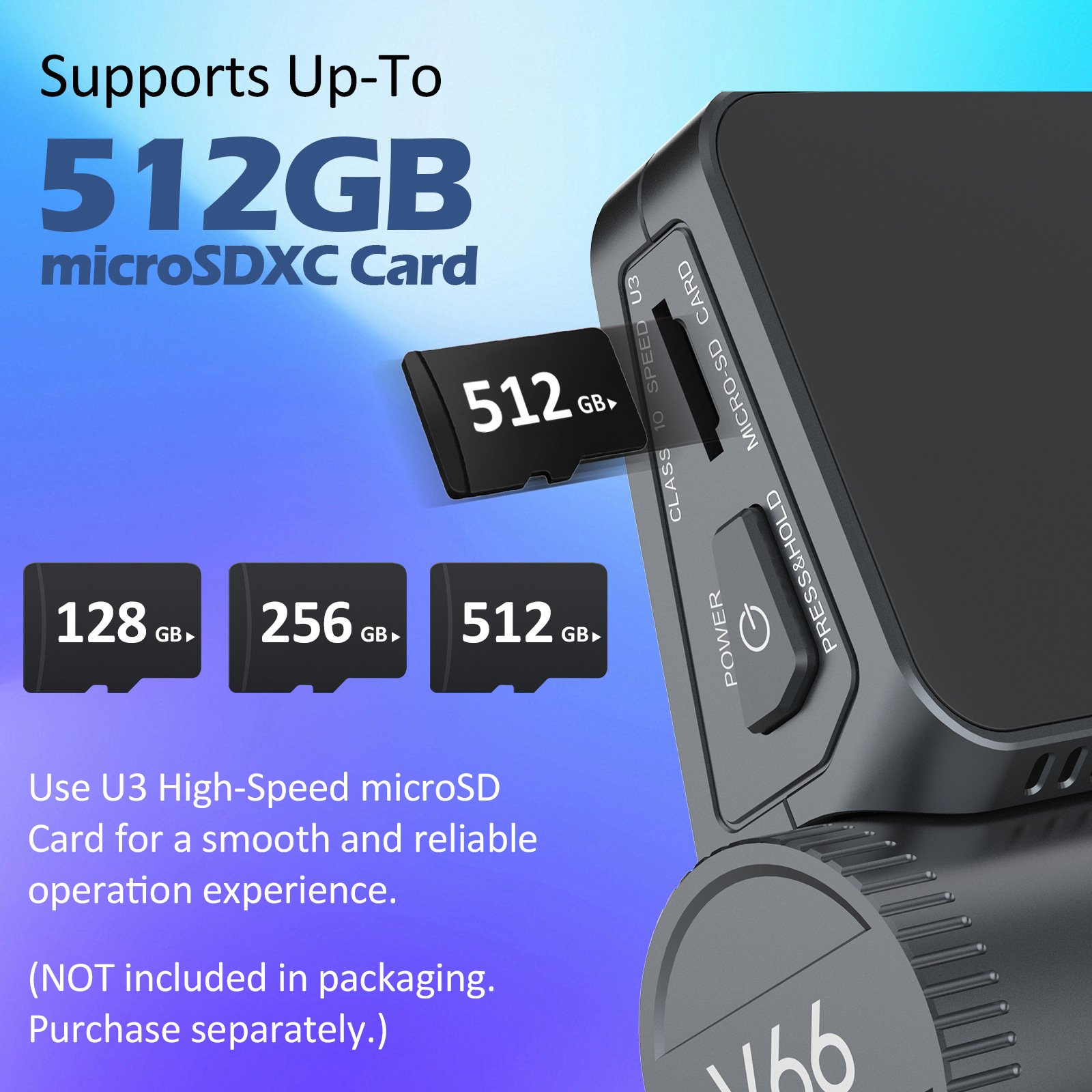 V66Dvr4K Three-Lens Dash Cam with Adas Smart Touchscreen 5.8g Driving Recorder