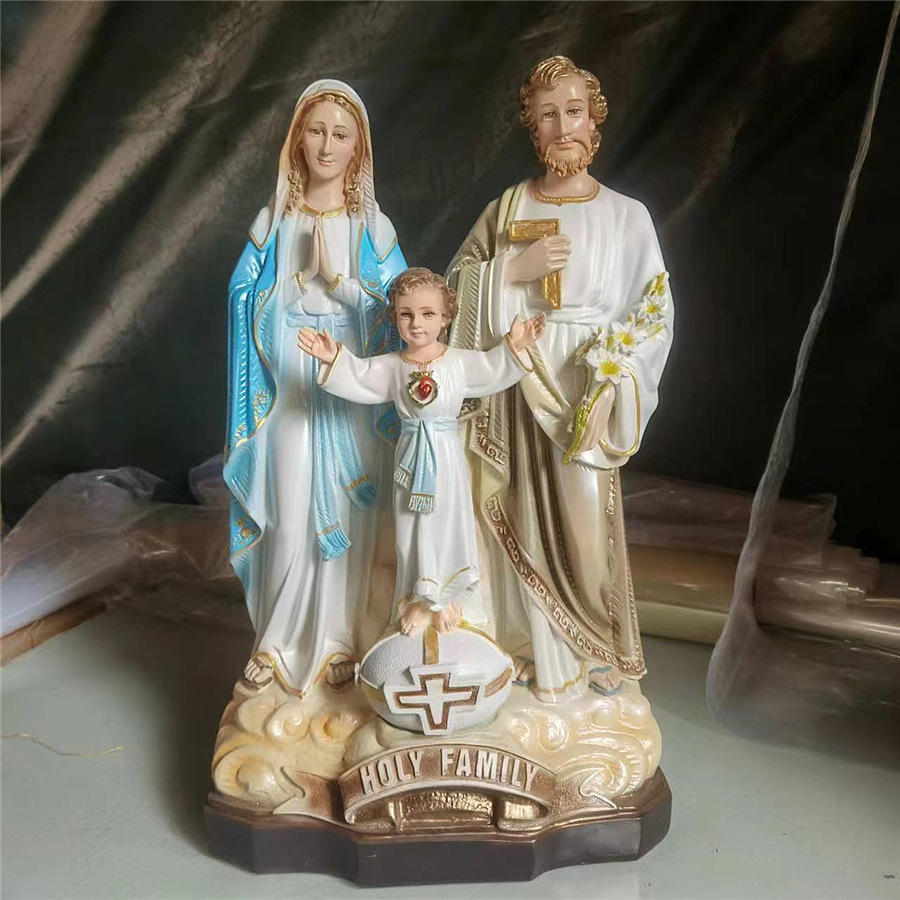 65cm nueva figura de la familia sagrada de tres personas mirando la luz resina decoración de la iglesia de la casa 60 - 70