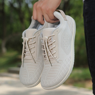 Flyknit Wide-Footed Barefoot Sneakers with Thumb Valgus Correction, Wide Toe Box, Large Size, Non-Slip Soft Sole, Big Toe Running Fitness Shoes for Men and Women