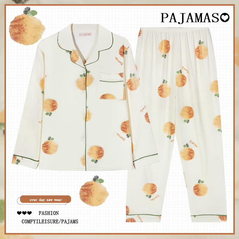 Pijamas a cuadros de algodón para mujer primavera y otoño 2025 nuevo estilo lindo traje de servicio a domicilio de manga larga de perro de pudín estilo ins