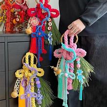 小号万字结中国结绳子10mm彩色棉绳1厘米1cm粉红色中国结线编织绳