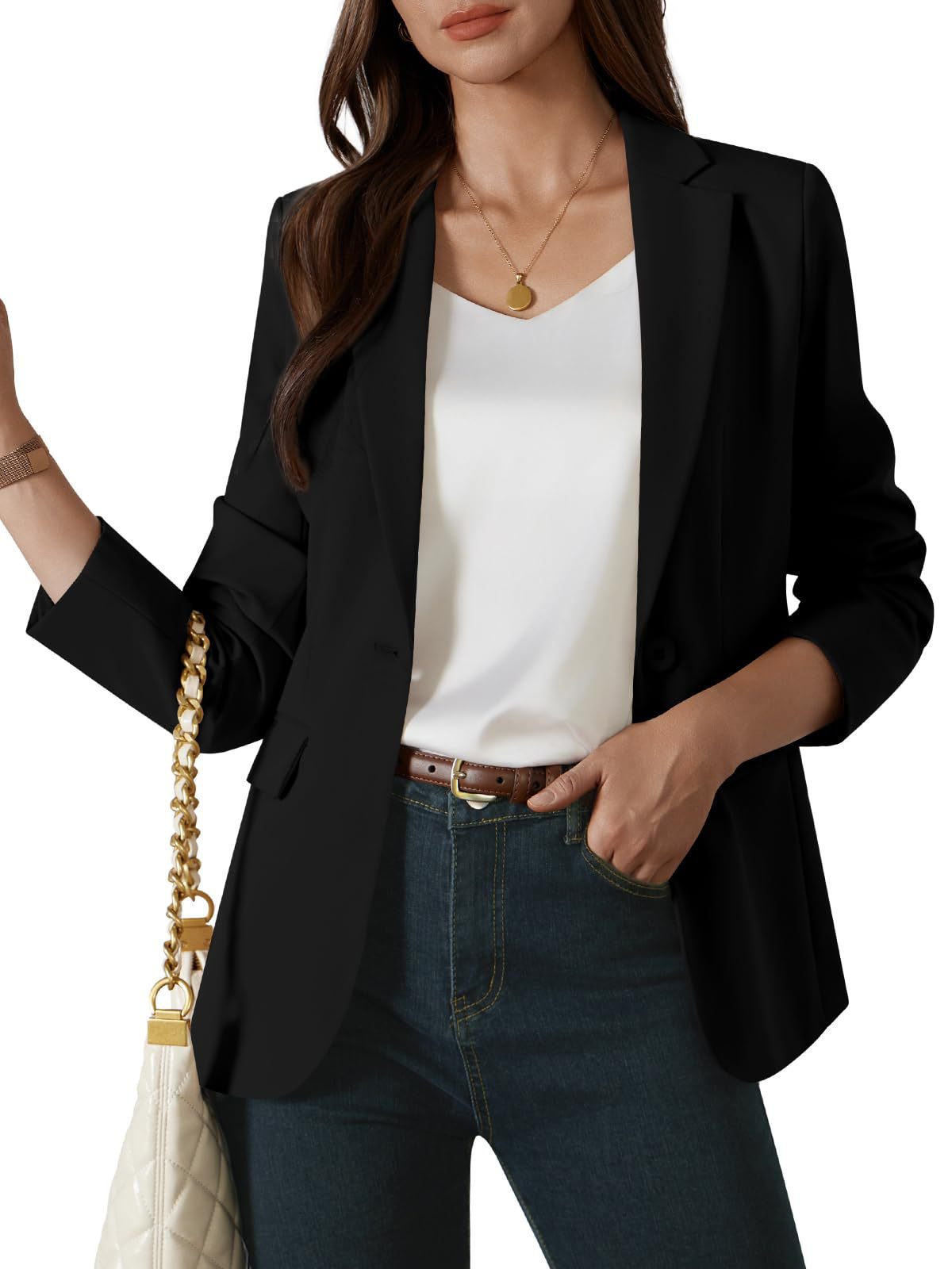 Fashionable Women's Single-button Blazer For Smart Office Wear_voghion.com