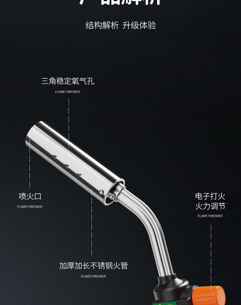 Spitfire Gun Spray Gun Burning Braised Meat Household Hand-held Spitfire Gun Head Card Type Gas Tank Burning Pig Hair Commercial Igniter