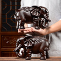 中式招财实木大象 家居摆件大号花梨木福财象 黑檀木雕大象摆件