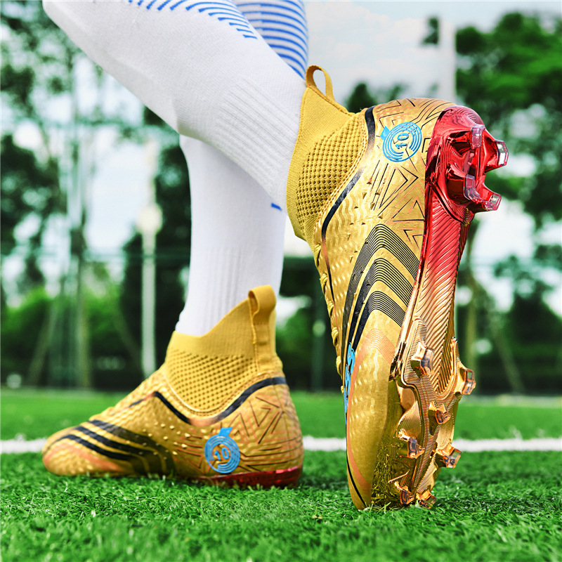 Chaussures de foot à crampons hautes dorées mixte_voghion.com