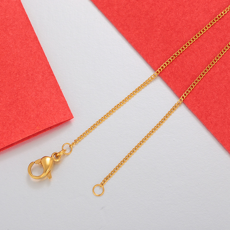 Xuping acero inoxidable 24k color clásico simple cadena de cadena Europa y Estados Unidos hebilla de langosta transfronteriza diaria fácil de montar collar para mujeres