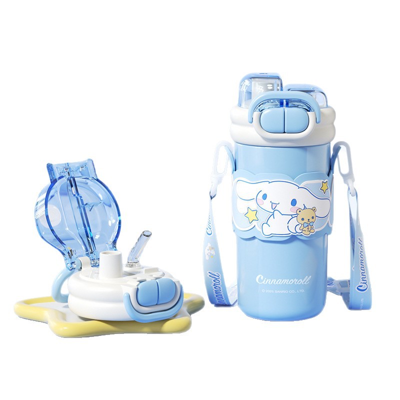 Taza termo de gran capacidad Sanrio para niñas de alto valor 2025 nuevos estudiantes para ir a la escuela taza de agua para niños de doble bebida