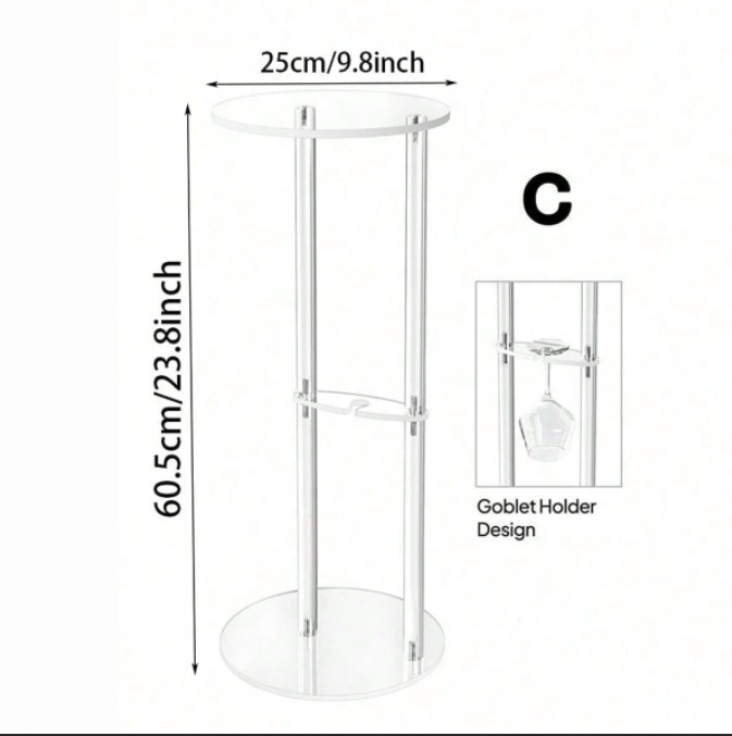 C 25*25*60 (레드 와인 잔을 걸 수 있음) 4mm
