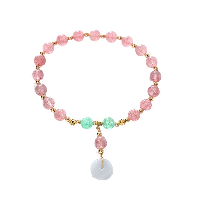Изумрудный защитный талисман, пряжка, хрустальная bracelet, простой и элегантный дизайн, подарок на день рождения