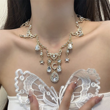 复古星月水滴流苏项链女奢华精致时尚设计感新款颈链锁骨链