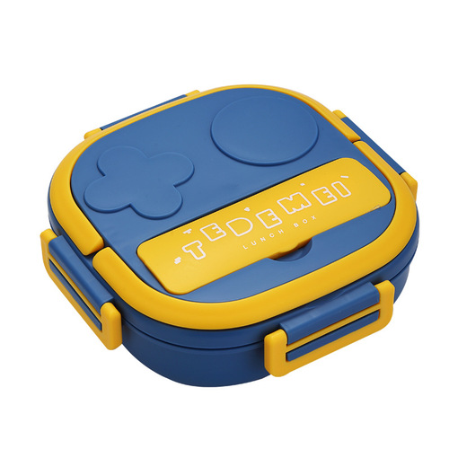 E-commerce hot selling stainless steel children's dinner plate insulated lunch box baby lunch box with spoon compartment kindergarten lunch box