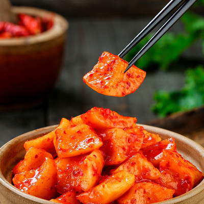 日式辣萝卜 即食冷藏餐饮配菜专供朝鲜族下饭菜泡菜酸辣萝卜块5斤