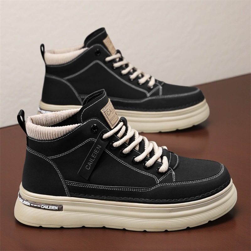 Nuevas botas de trabajo para hombres en otoño de 2025 zapatos de trabajo retro botas Martin botas zapatillas deportivas de suela gruesa zapatos de tablero casual