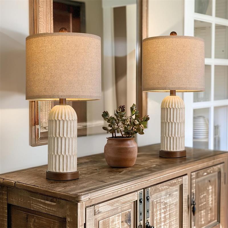 Cross-Border Table Lamp Bedroom Bedside Lamp Usba+C Creative Decorative Ornament Bohemian Farmhouse Country American-Style Table Lamp
