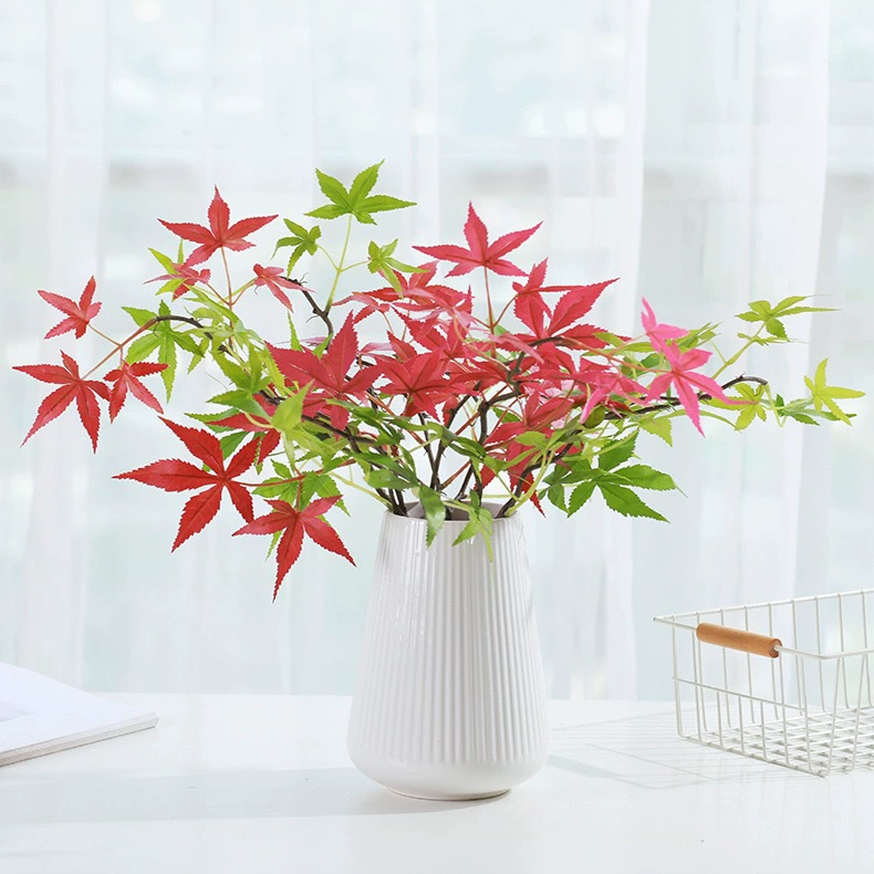 Искусственный кленовый лист стены висит красный кленовый лист зеленый кленовый лист домашний сад Пейзаж украшения зеленое растение поддельные ветки деревьев листья