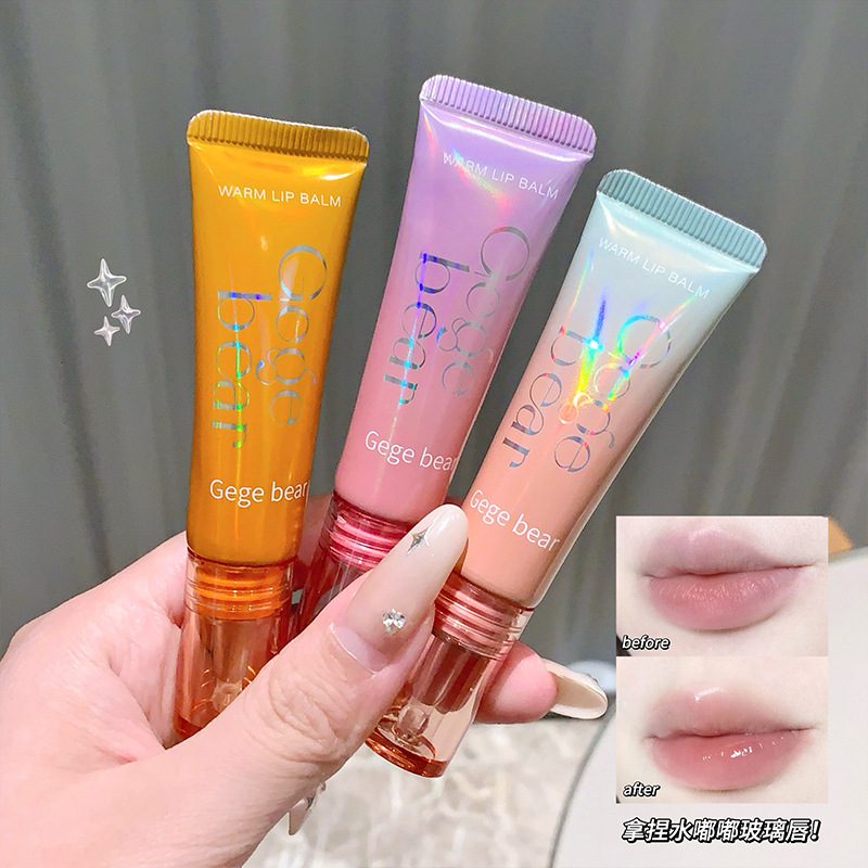 Gegebear extracto de frutas balm labial de cambio de temperatura hidratación de otoño y invierno antiagrietamiento labial cuidado de maquillaje transfronterizo brillo labial image 1