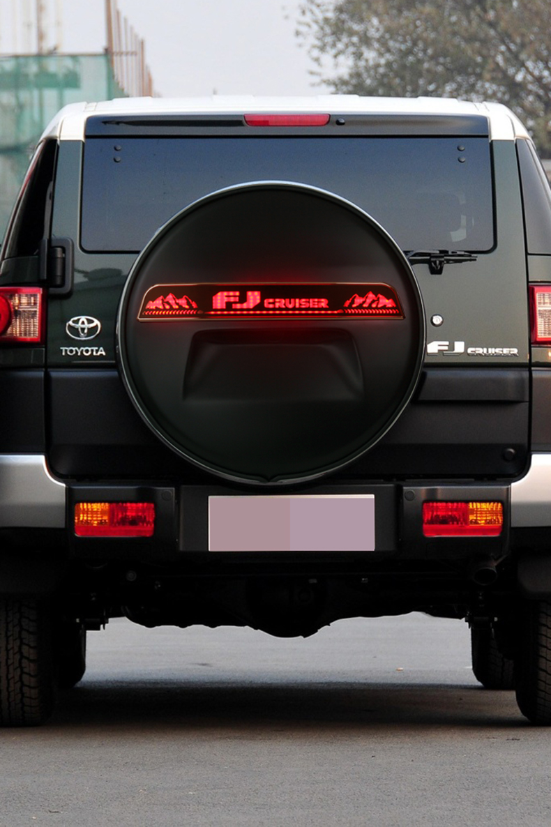 Specially Used for Fj Cruiser Spare Tire Cover Modification, Large g Stainless Steel Spare Tire Shell with Brake Light, Driving Light and Others
