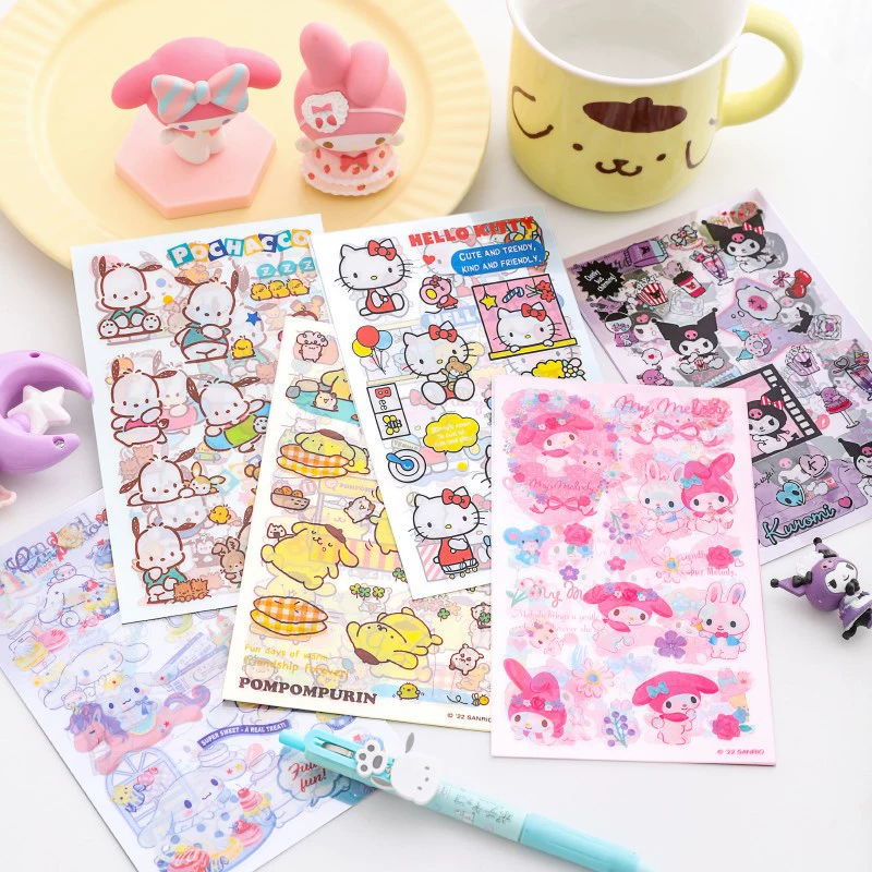 Милая наклейка Cute Sticker Kuromi Cuolomi наклейки Cinnamoroll наклейки для питомцев