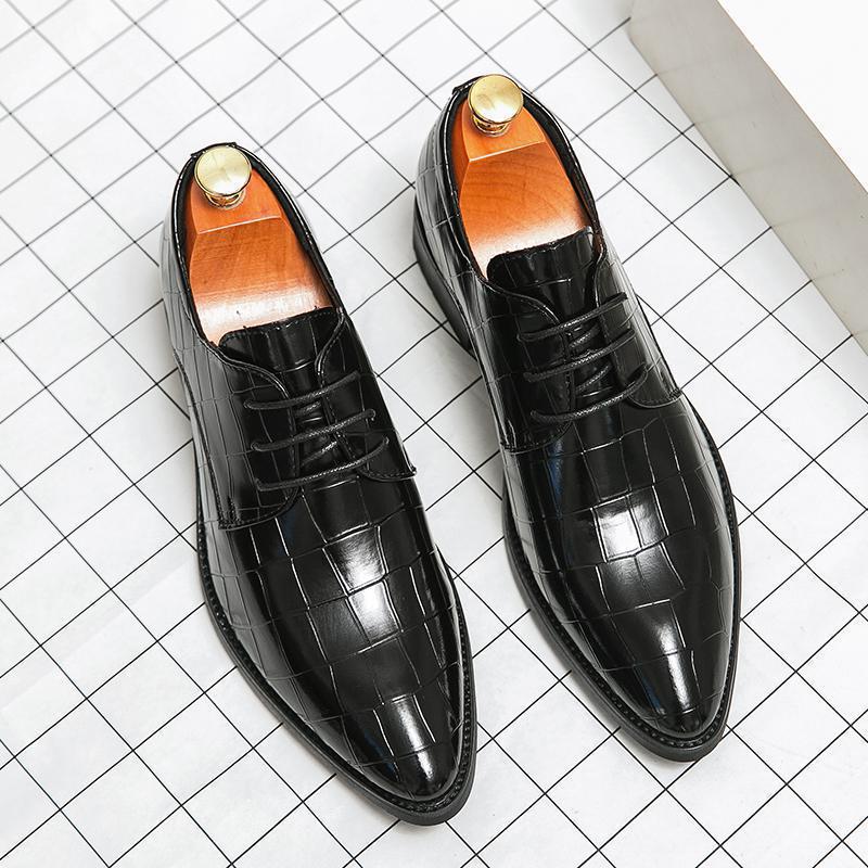 2025 zapatos de cuero de hombre de piedra de negocios zapatos casuales de gran tamaño para hombre británico novio zapatos de boda image 5