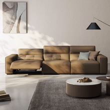 意式电动沙发直排简约现代皮沙发电动客厅真皮沙发多功能可伸缩