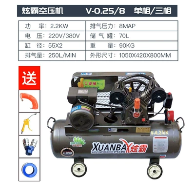 Xuanba Air Compressor Industrial-Grade Large 380V Air Pump Small 220V Spray Paint Auto Repair Air Compressor (Hava kompressorları) - industrial-025-04kg-cylinder-220v