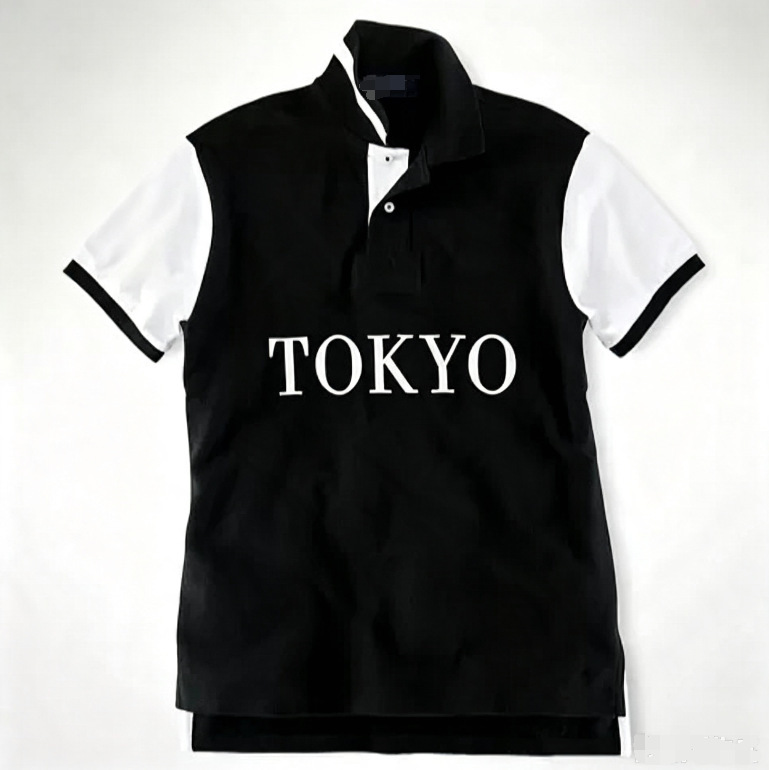 Cross-Border Popular Summer Men's Polo Shirt with Embroidered City Design, Casual Large Size T-Shirt, Short-Sleeve Polo Cross-Border Popular Summer Men's Polo Shirt with Embroidered City Design, Casual Large Size T-Shirt, Short-Sleeve Polo