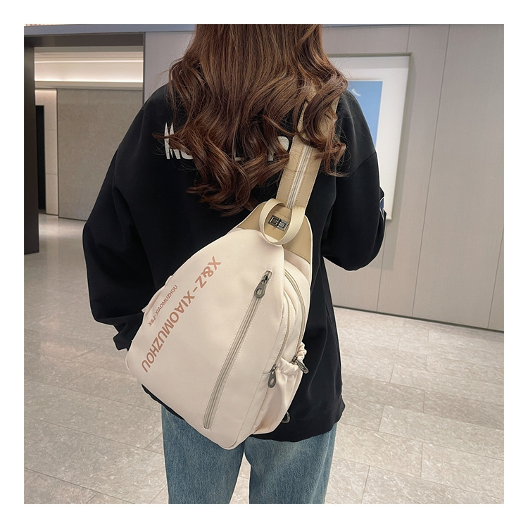 Cross-border women's multi-functional backpack, canvas chest bag, single-shoulder crossbody bag, multi-layered casual large-capacity bag undefined