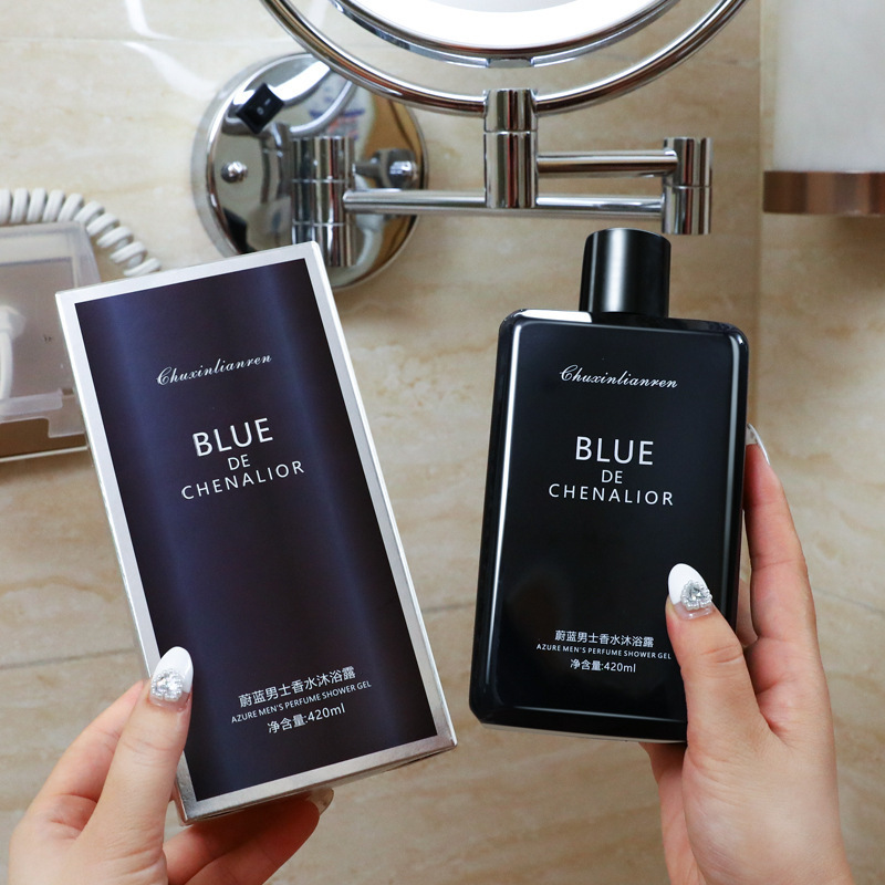 Gel de Ducha y Champú para Hombre con Aroma Azul Cielo, Fragancia Duradera, Control de Grasa, Venta al Por Mayor, Dropshipping