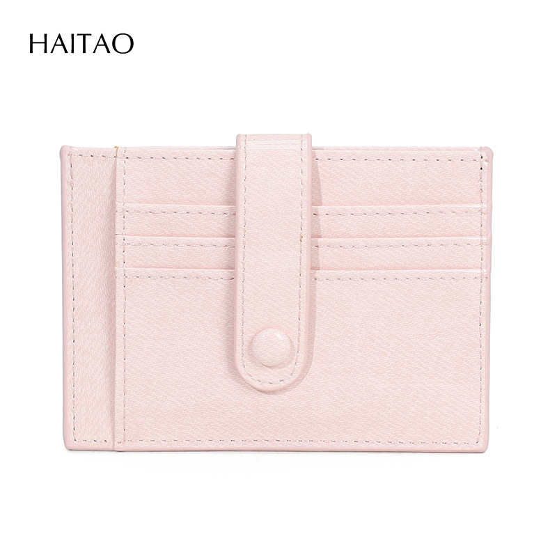 Pequeña bolsa de tarjetas de identificación de piel brillante ultrafina multi-tarjeta bolsa de tarjetas