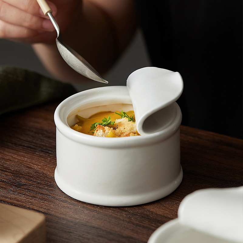 Factory Creative Cans Ceramic Tableware Dessert Bowl Hotel Restaurant Small Stew Cup Sauce Plate Pudding Baking Bowl