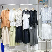 25夏黑白原创极简高级设计师品牌棉麻休闲套装裤裙实体店直播尾货