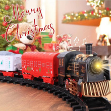 跨境仿真小火车电动声光可悬挂圣诞树圣诞轨道车圣诞火车礼物玩具