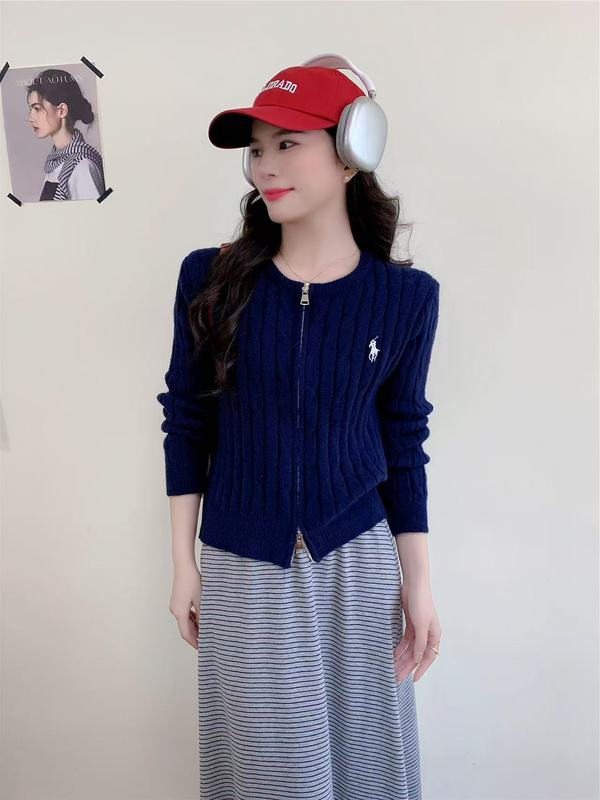 秋冬针织开衫女长袖短款上衣2025新款修身外套别致小众超好看毛衣|undefined