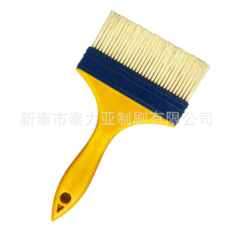 Mango amarillo cepillo de pelo de seda de cabeza plana cepillo de pintura adhesivo impermeable cepillo de barbacoa al por mayor herramienta de hardware cepillo de limpieza cepillo pequeño