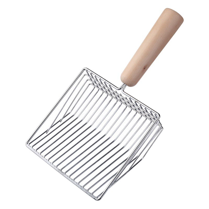 LeChong оригинальный металлический набор лопаток для кошачьего туалета ярких цветов, инструмент для утолщения кошек, большая деревянная ручка, лопатка для кошачьего туалета