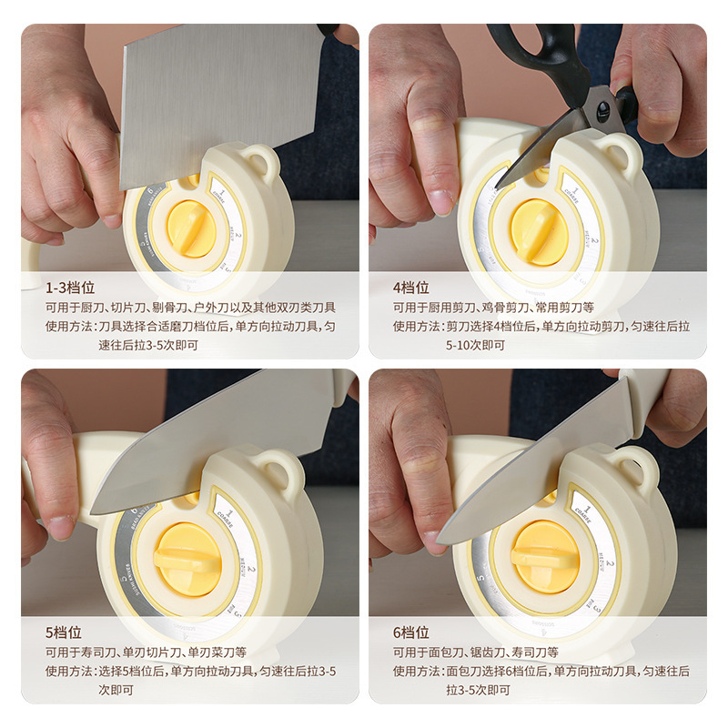 陽江工場直販多機能家庭用マルチギアナイフシャープナーは、ハンドヘルドグリップナイフシャープニングツールとしてドロップシッピングできます|undefined