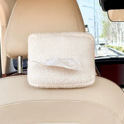 Car Tissue Box, Car tissue box/set - sheep-wool-tissue-box-white