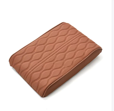 Pad Memory Foam Leather Booster: Armrest box - light-brown