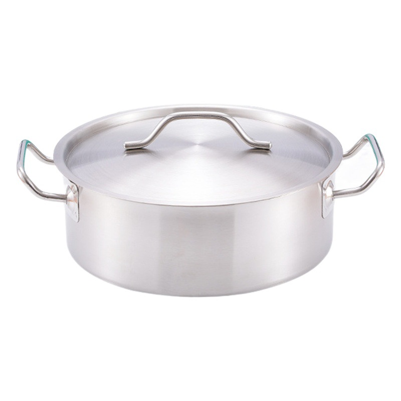 Stainless steel thickened Composite bottom double-ear thick bottom hot pot household commercial clear soup Mandarin duck pot induction cooker gas Universal